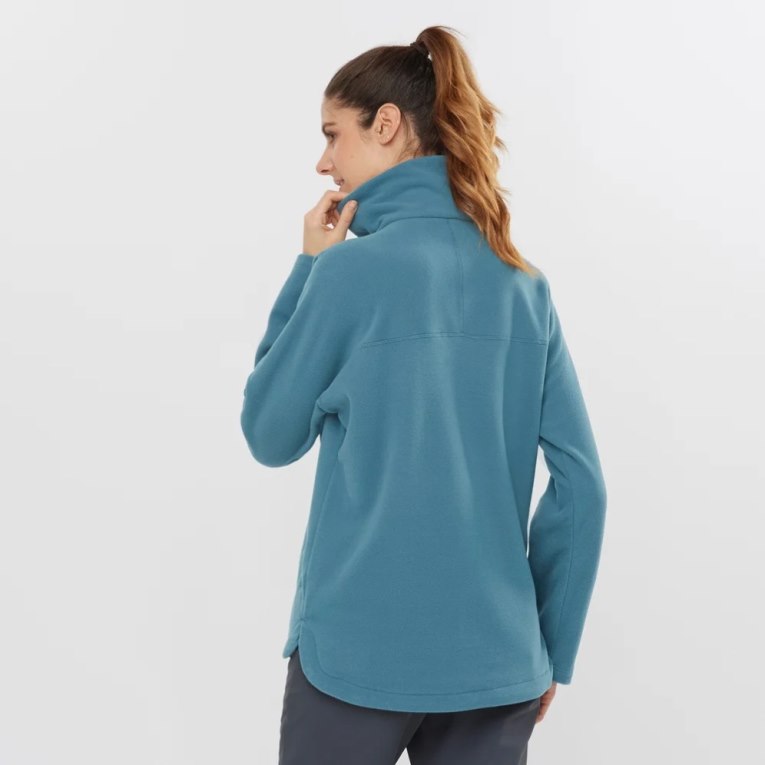 Sudaderas Salomon Essential Cosy Fleece Mujer Turquesa | MX EHBM649